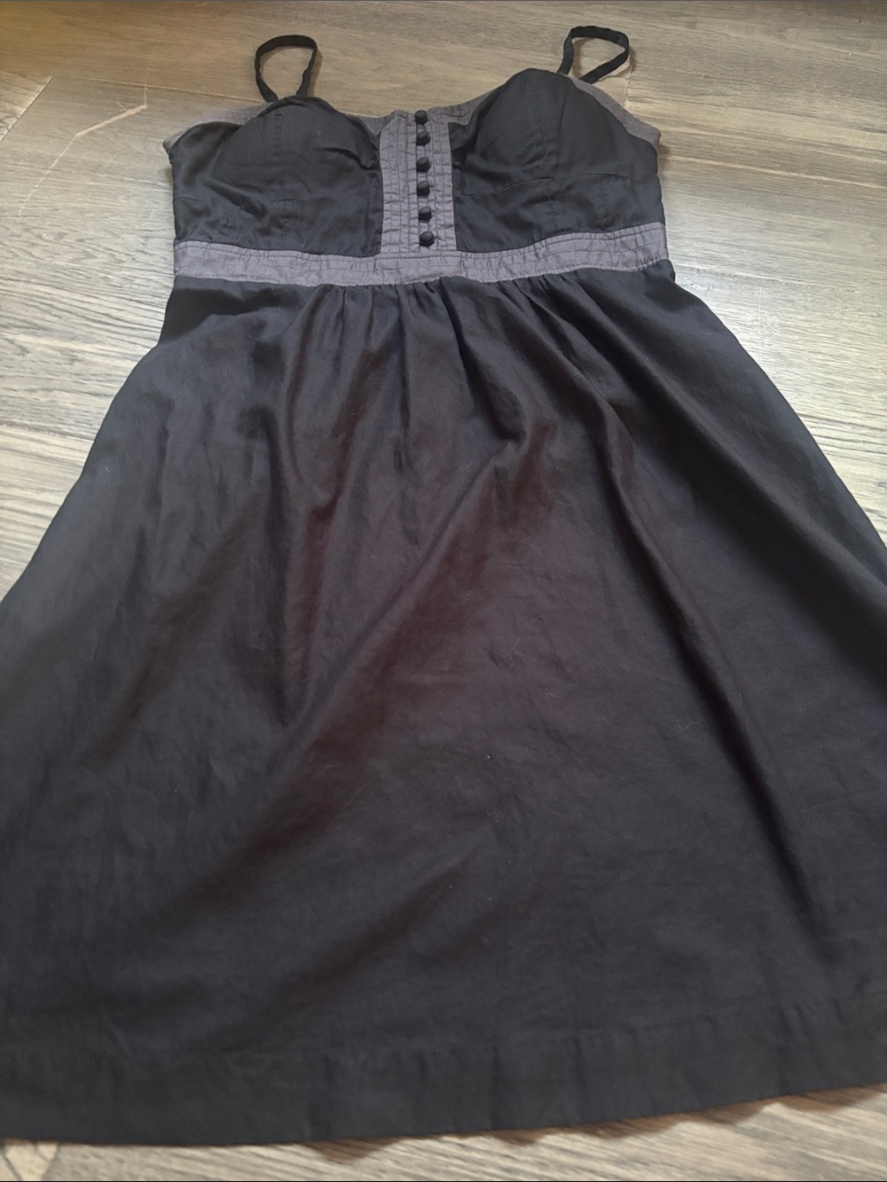 American Eagle | Y2K Babydoll Black Grey Mini Dress Corset Style Size 10 - Picture 2 of 13